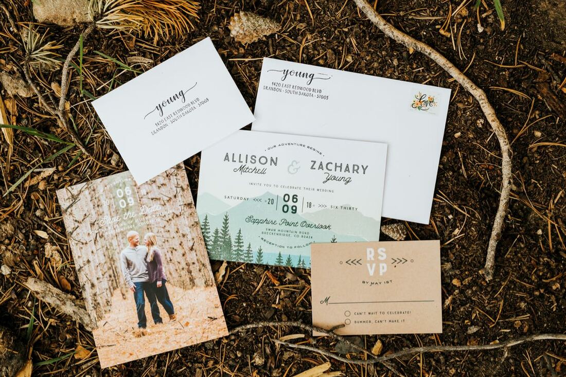 mountain wedding invitations