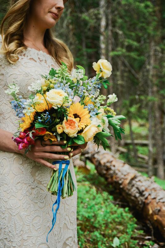 Yellow blue bouquet